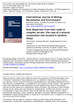 Dust dispersion from haul roads in complex terrain