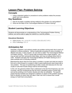 Lesson Plan: Problem Solving