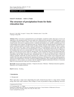 The structure of precipitation fronts for finite relaxation time