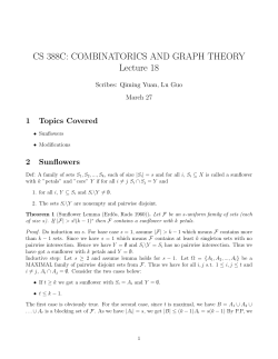 CS 388C: COMBINATORICS AND GRAPH THEORY Lecture 18