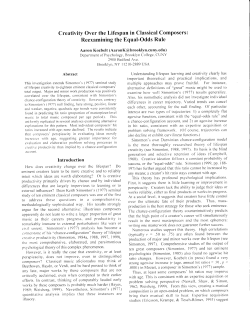 Creativity Over the Lifespan in Classical