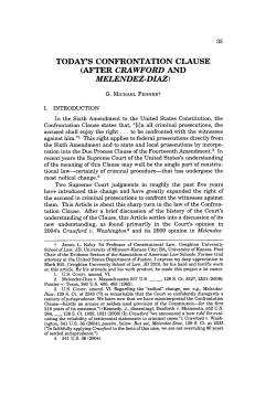 Today`s Confrontation Clause (After Crawford