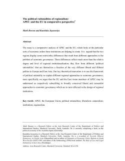 The political rationalities of regionalism