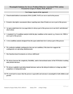 Meaningful Solutions for Severe Problem Behavior Associated With