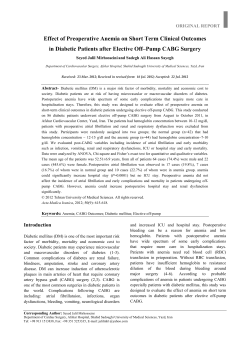 Effect of Preoperative Anemia on Short Term Clinical Outcomes in