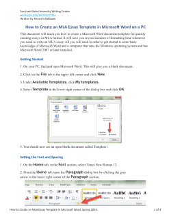 How to Create an MLA Essay Template