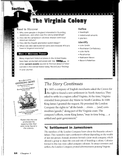 CTF p.64-69 &ldquo;The Virginia Colony&rdquo;