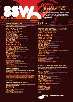 PARTY TILL SUNRISE! LICENCED TILL 7am