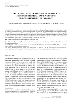 The Guaran&Iacute; land &ndash; checklisT of hornworTs (anThoceroTophyTa