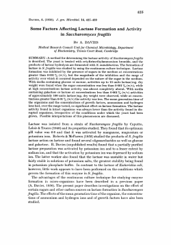 Some Factors Affecting Lactase Formation and