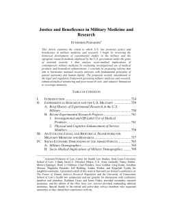 Justice and Beneficence in Military Medicine and Research
