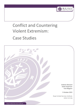 Conflict and Countering Violent Extremism: Case Studies