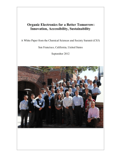 Organic Electronics for a Better Tomorrow