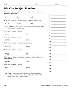 Mid Chapter Quiz Practice