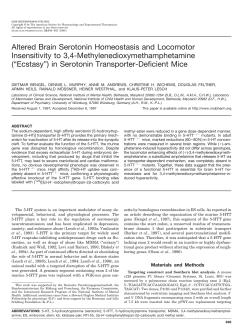 Altered Brain Serotonin Homeostasis and Locomotor Insensitivity to