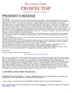 October - Carmel Valley Gem and Mineral Society