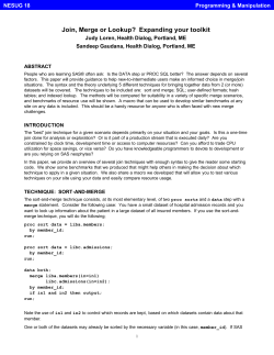 Join, Merge or Lookup? Expanding your toolkit
