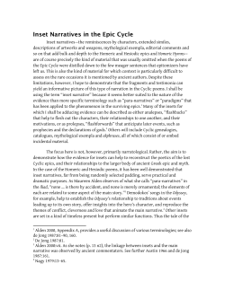 Inset Narratives in the Greek Epic Cycle