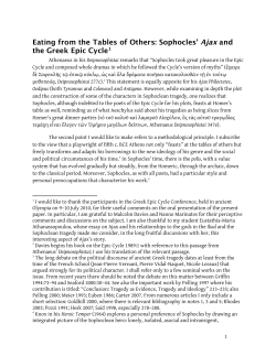 Eating from the Tables of Others: Sophocles` Ajax and the Greek