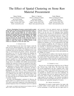 The Effect of Spatial Clustering on Stone Raw Material