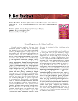 Historical Perspectives on the Politics of Somali Dress - H-Net