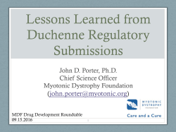 Lessons Learned from Duchenne Regulatory Submissions