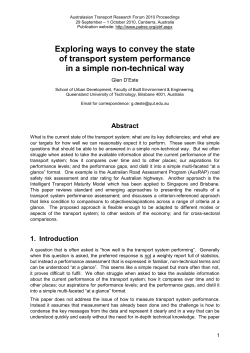 Exploring ways to convey the state of transport system performance