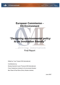 Designing environmental policy to be innovation friendly