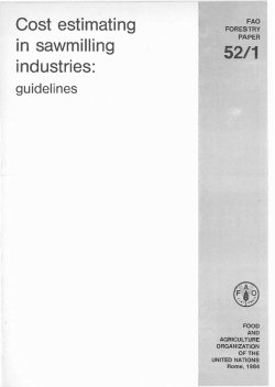 52/1 Cost estimating in sawmilling industries: guidelines, 1984