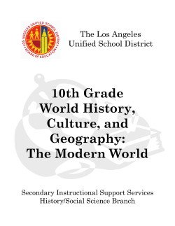 10th Grade World History, Culture, and Geography: The