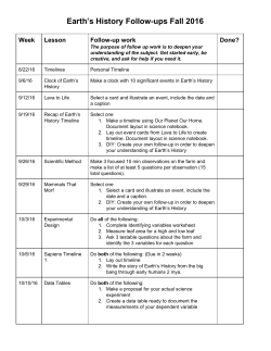 Earth`s History Follow-ups Fall 2016
