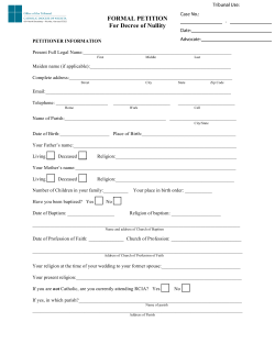 FORMAL PETITION For Decree of Nullity