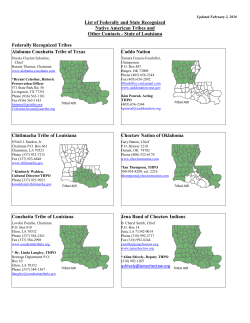 List of Federally and State Recognized Native American Tribes and