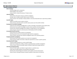 Biology - SC3209 Scope and Sequence