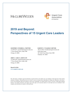 2019 and Beyond: Perspectives of 15 Urgent Care