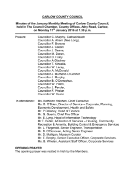 CARLOW COUNTY COUNCIL Minutes of the January Monthly
