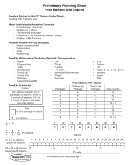 Preliminary Planning Sheet