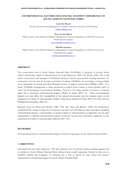 environmental factors influencing tourists` experience