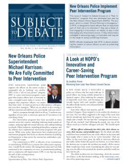 A Look at NOPD`s Innovative and Career