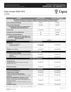 845863d Summary of Benefits Open Access 5000 100 FL 1-13