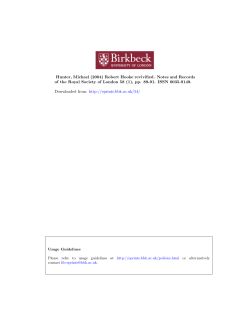 Hunter, Michael (2004) Robert Hooke revivified. Notes and Records