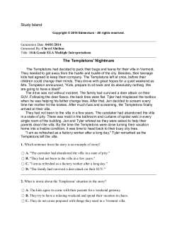Study Island The Templetons` Nightmare