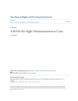 A Bed for the Night: Humanitarianism in Crisis