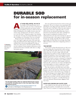 DURABLE SOD for in-season replacement