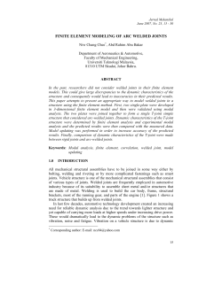 finite element modeling of arc welded joints