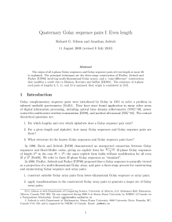 Quaternary Golay sequence pairs I: Even length
