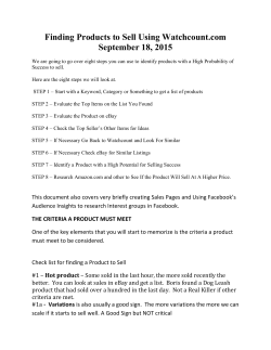 Finding Products to Sell Using Watchcount.com September 18, 2015