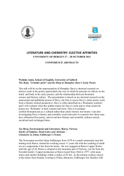 literature and chemistry: elective affinities