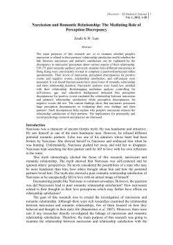 Narcissism and Romantic Relationship: The Mediating Role of