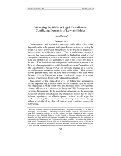 Conflicting Demands of Law and Ethics